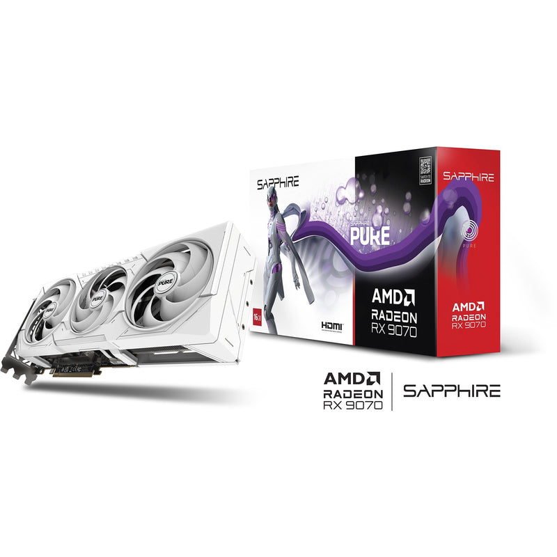 Load image into Gallery viewer, Sapphire radeon rx 9070 pure oc grafische kaart (wit, 2x displayport, 2x hdmi, rdna4)

