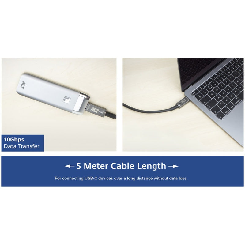 Load image into Gallery viewer, Act connectivity usb-c 3.2 gen2 active optical cable (aoc) aansluitkabel (grijs zwart, 5 meter)
