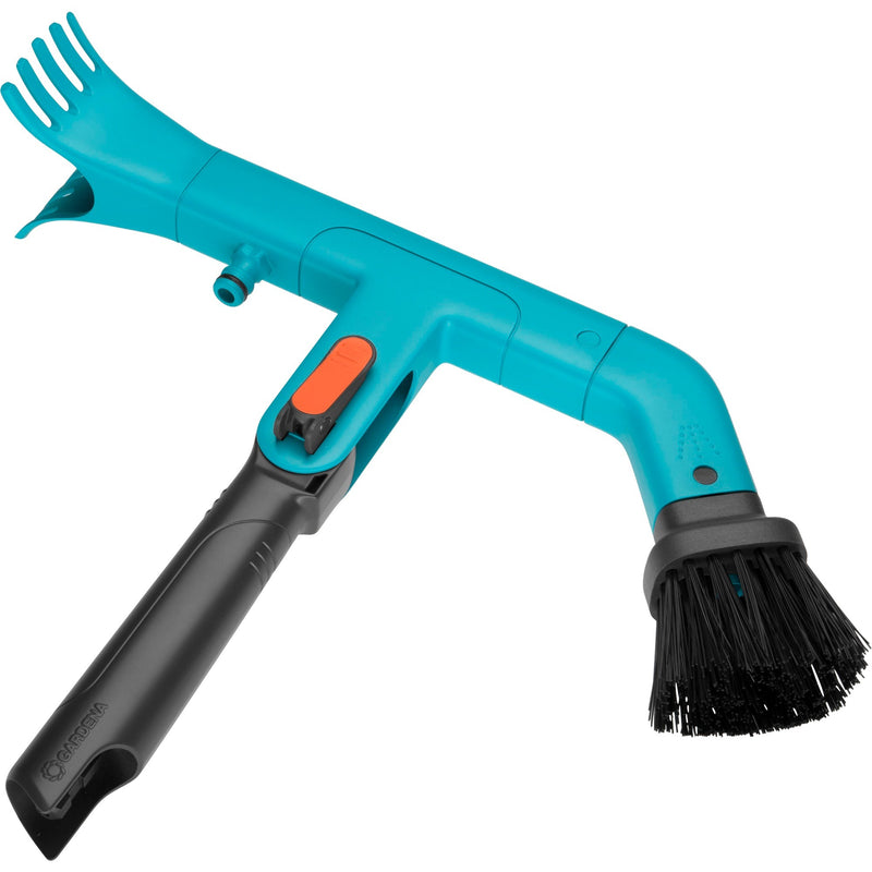 Load image into Gallery viewer, Gardena combisystem gootreiniger gehoekte bezem (turquoise zwart, 3651-20)
