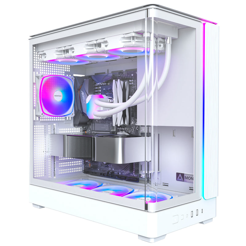 Load image into Gallery viewer, Montech king 45 pro midi tower behuizing (wit | 2x usb-a | 1x usb-c | rgb | window)
