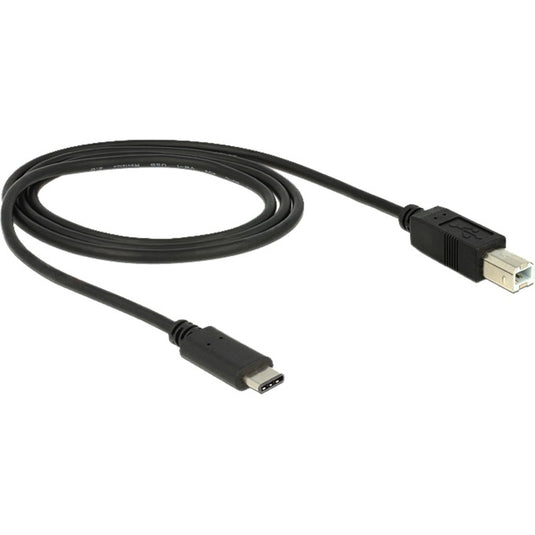 Delock usb-c 2.0 naar usb-b kabel (zwart, 1 meter)