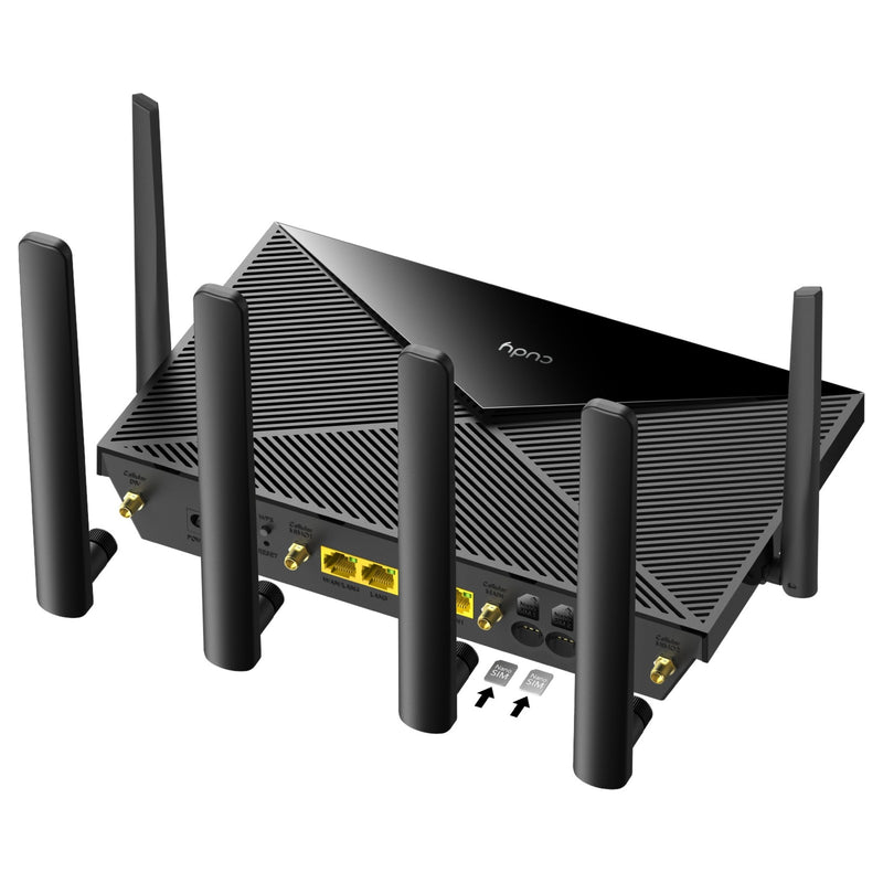 Load image into Gallery viewer, Cudy ac1200 wi-fi 4g lte-cat6 gigabit mesh router (zwart, mesh, app, 2x nano sim-slot)

