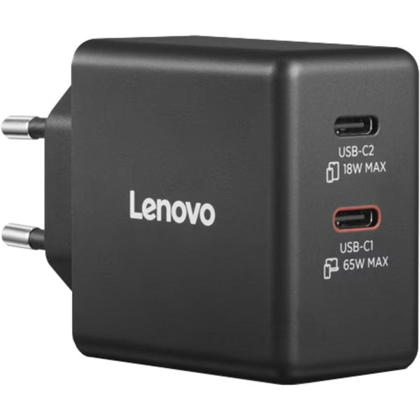 Load image into Gallery viewer, Lenovo dual usb-c (65w) gan (zwart, 2x usb-c, power delivery)
