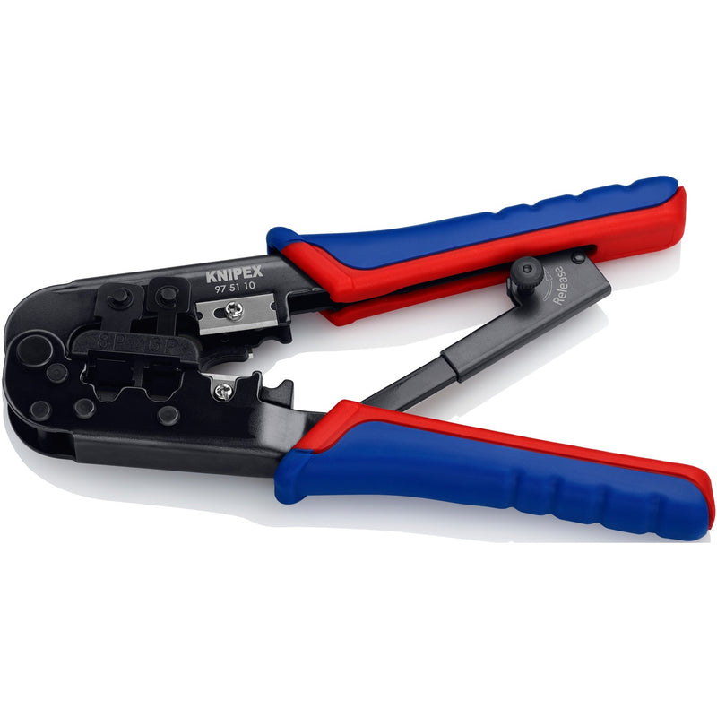 Load image into Gallery viewer, Knipex krimptang 97 51 10 sb (blauw rood, rj-11 12 en rj-45 stekker)
