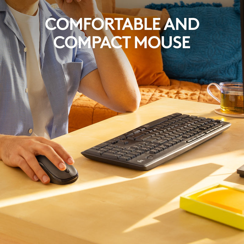 Load image into Gallery viewer, Logitech mk295 silent wireless keyboard and mouse combo desktopset (zwart, us-international lay-out (qwerty), 100%)
