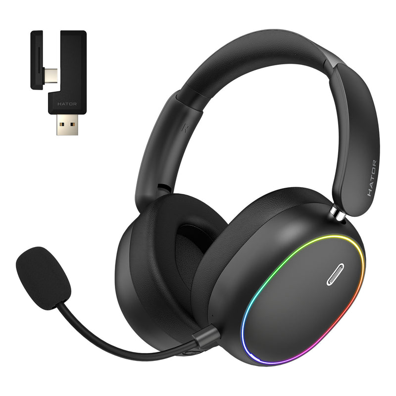 Load image into Gallery viewer, Hator phoenix 2 wireless over-ear gaming headset (zwart, rgb, 2.4ghz bluetooth 5.4 usb-c)
