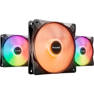 Be quiet! light wings lx pwm rgb case fans (zwart, 3 stuks, 120 x 120 x 25 mm)