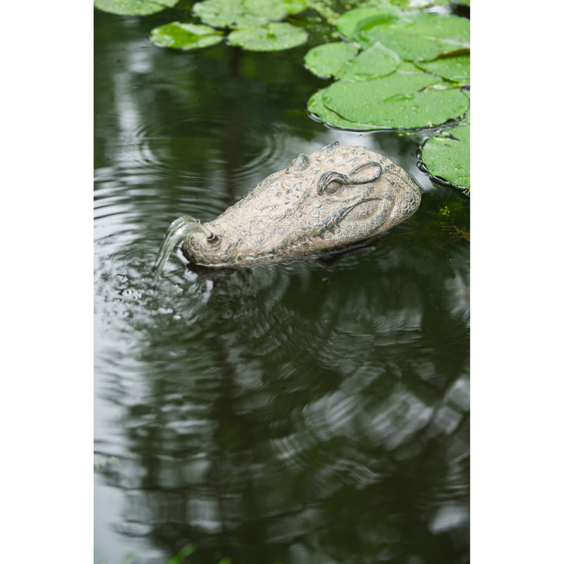 Load image into Gallery viewer, Ubbink drijvende spuitfiguur krokodillenkop waterornament
