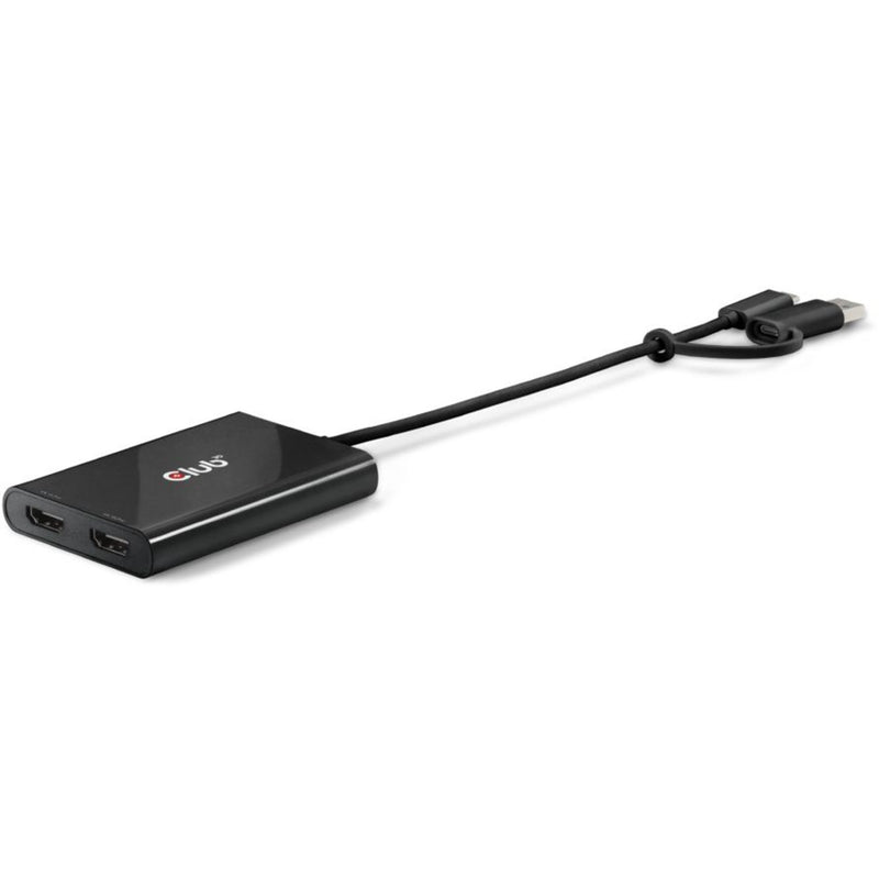 Load image into Gallery viewer, Club 3d usb-c naar 2x hdmi video splitter met displaylink hdmi splitter (zwart, met usb-a adapter)
