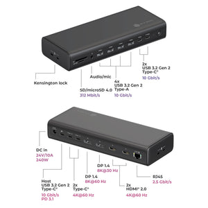 Icy box ib-dk7401-cu31 17-in-1 dockingstation (zwart)