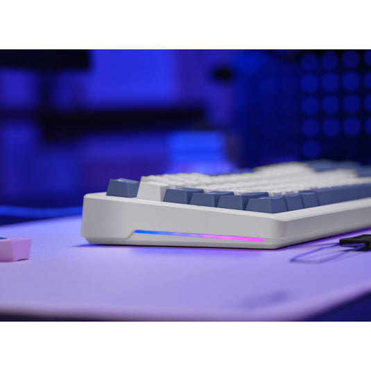 Trust gxt 872 xyra mechanisch tkl-gamingtoetsenbord, gaming toetsenbord (wit, us lay-out, leobog seiya, 80% (tkl), rgb, hot swap)