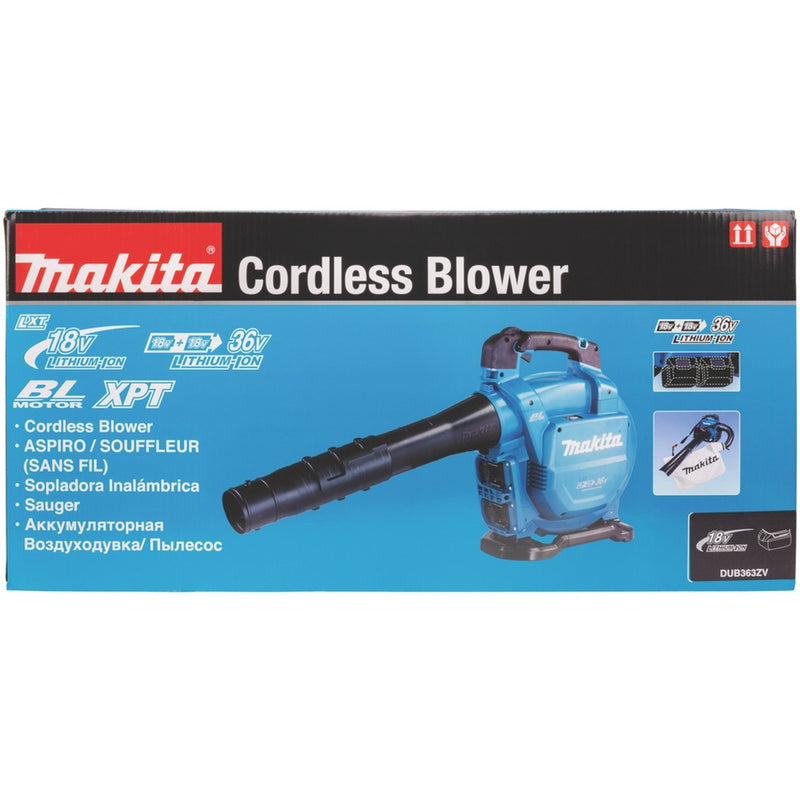 Load image into Gallery viewer, Makita accu bladzuiger bladblazer dub363zv 2x18v (blauw zwart, accu niet inbegrepen)
