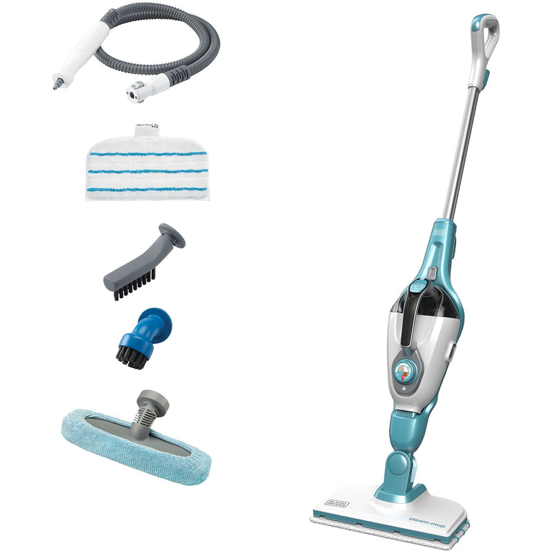Load image into Gallery viewer, Black+decker fsmh1321 1600w steam-mop met 6 accessoires stoomreiniger (wit blauwgrijs)
