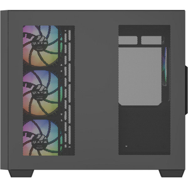 Afbeelding laden in galerijviewer, Xyz pc gear qubex midi tower behuizing (zwart | 2x usb-a | 1x usb-c | tempered glass)
