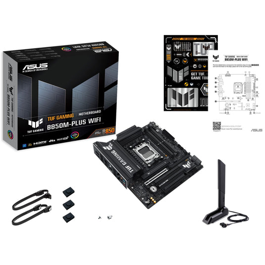 Asus tuf gaming b850m-plus wifi socket am5 moederbord (2.5gb-lan, wi-fi 6e, bt, sound, µatx)