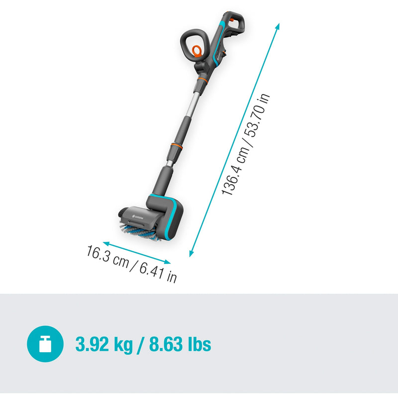 Load image into Gallery viewer, Gardena aquabrush patio 18v p4a solo accu multi-reiniger vloerreiniger (grijs turquoise, 14841-55, accu en lader niet inbegrepen, power for all alliance)
