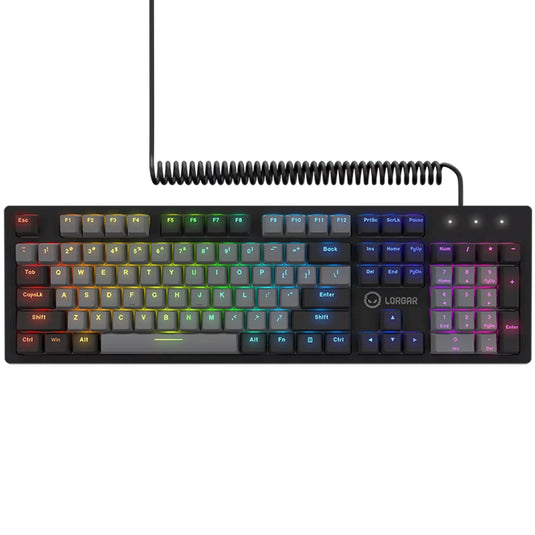 Lorgar azar 514 rgb mechanisch gaming toetsenbord (zwart, us lay-out (qwerty), logar dream, 100%, rgb)