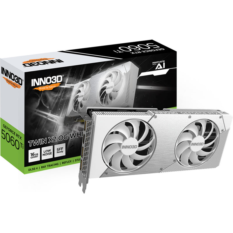 Load image into Gallery viewer, Inno3d geforce rtx 5060 ti twin x2 oc white 16gb grafische kaart (wit, 3x displayport, 1x hdmi 2.1, dlss 4)
