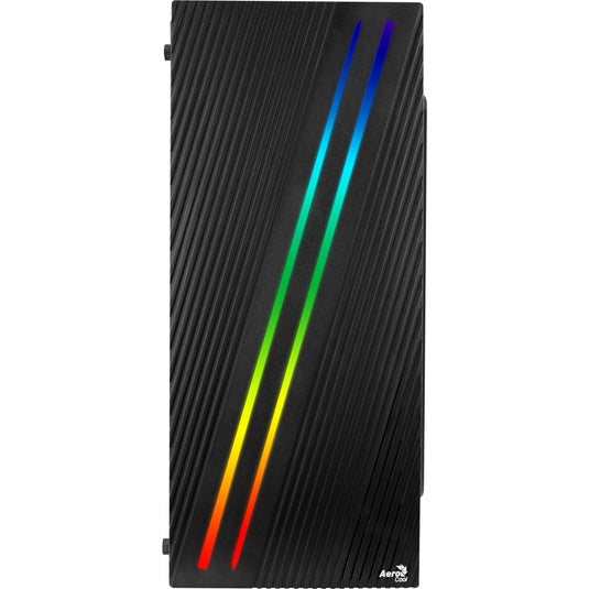 Aerocool streak midi tower behuizing (zwart | 3x usb-a | rgb | window)