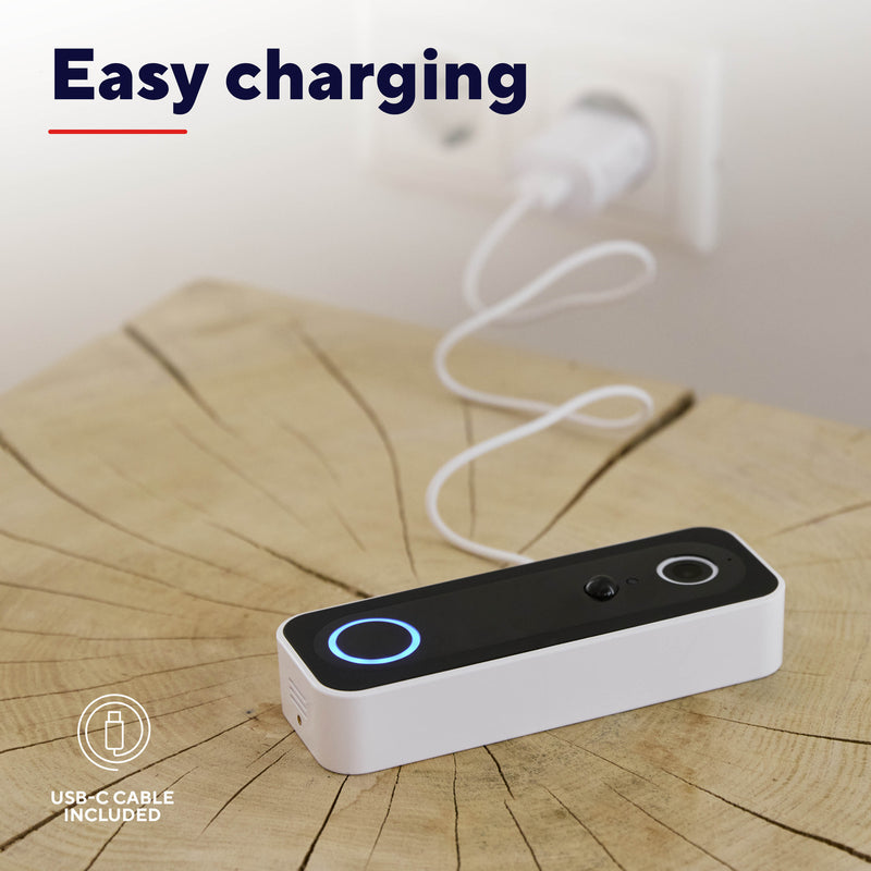 Load image into Gallery viewer, Trust doorcam-3000 slimme wifi deurbelcamera (wit zwart, 2.4 ghz wifi)
