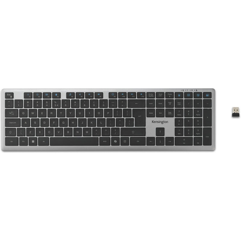 Load image into Gallery viewer, Kensington kb535 eq rechargeable multi-device keyboard (us-international lay-out (qwerty), scissor switches, 100%, usb, 2,4 ghz, bluetooth 5.4)
