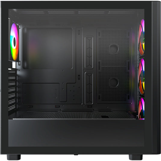 Montech xr wood midi tower behuizing (zwart | 1x usb-a | 1x usb-c | rgb | window)