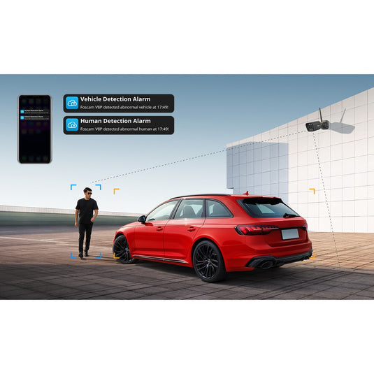 Foscam v8p, 4k 8mp dual-band wifi beveiligingscamera (wit, met geluid- en lichtalarm)