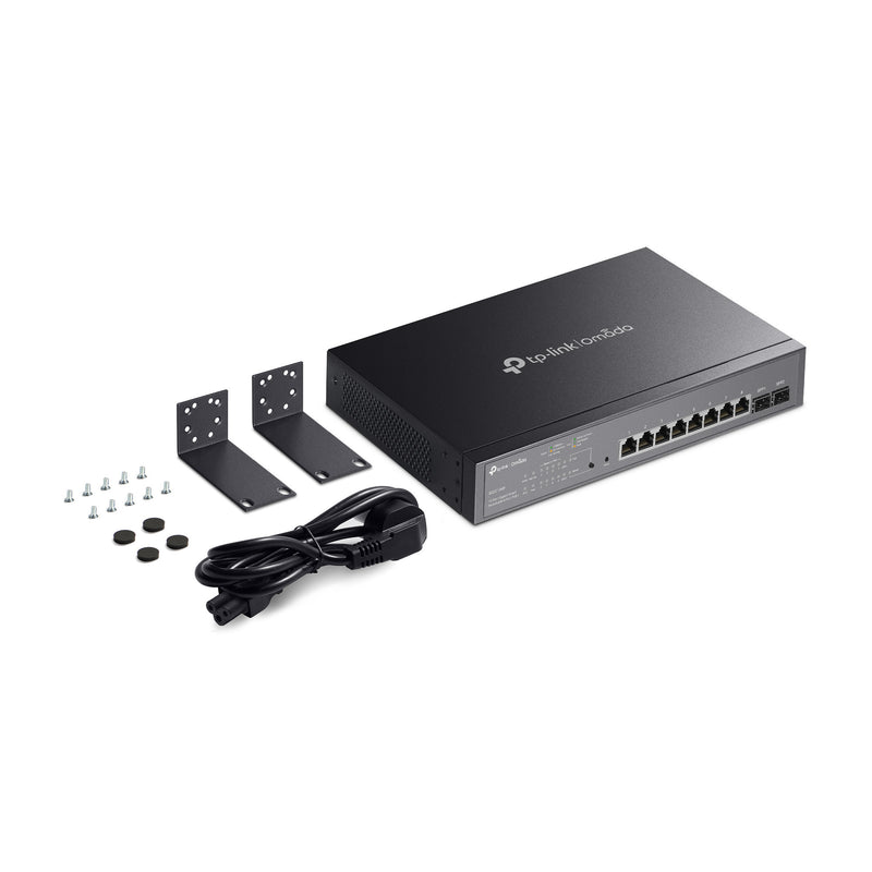 Load image into Gallery viewer, Tp-link omada sg2210mp jetstream 10-poorts gigabit smart-switch (zwart, 8x poe+, 2x gigabit sfp)
