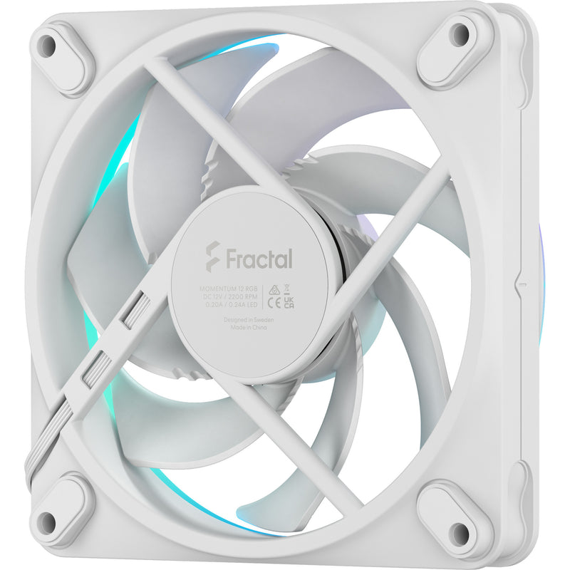 Afbeelding laden in galerijviewer, Fractal design momentum 12 rgb case fan (wit, 120 x 120 x 25 mm, pwm)
