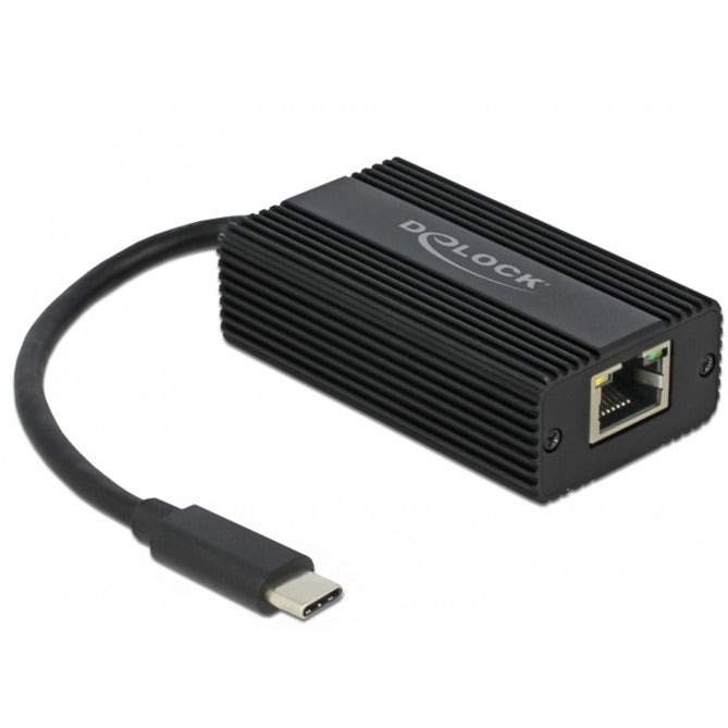 Load image into Gallery viewer, Delock usb-c male > 2.5 gigabit lan adapter (zwart, 0,135 meter)
