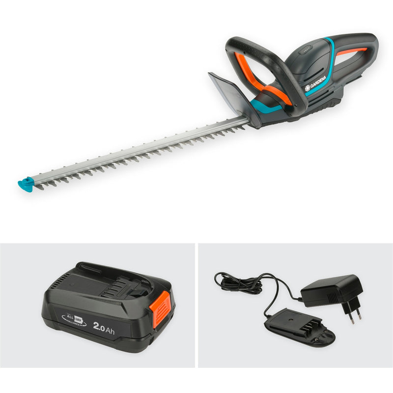 Load image into Gallery viewer, Gardena accu heggenschaar comfortcut 50 18v p4a set (grijs turquoise, 14730-20, accu inbegrepen)
