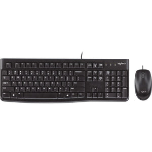 Logitech mk120 desktopset (zwart, eu lay-out (qwerty), rubberdome)