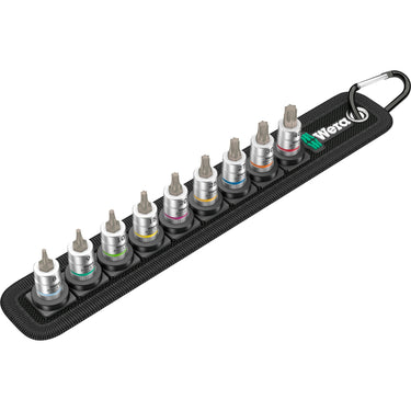 Wera riem a3 torx hf zyklop bitmoerenset met houderfunctie, 1 4 aandrijving dopsleutel (zwart zilver)