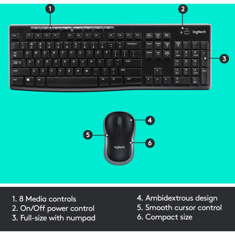 Load image into Gallery viewer, Logitech mk270 draadloze desktopset (zwart, eu lay-out (qwerty), rubberdome)
