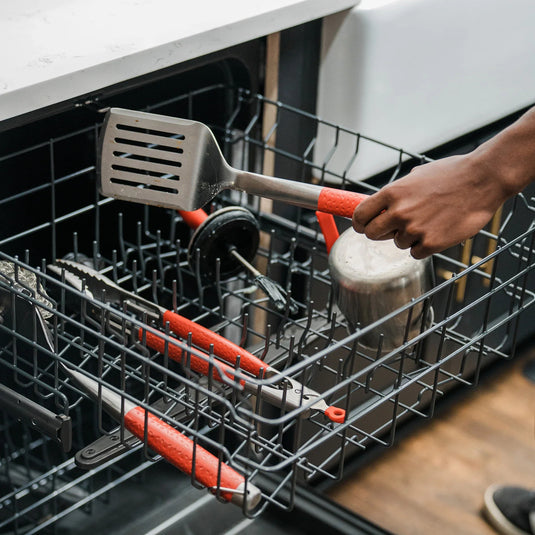 Kamado joe krafted stalen spatel (roestvrij staal rood)