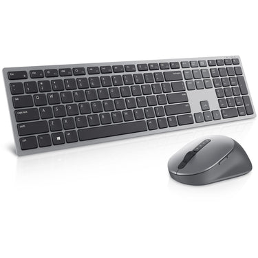 Dell premier multi-device draadloos toetsenbord en draadloze muis - km7321w desktopset (grijs, us lay-out (qwerty), 100%, bluetooth 5.0, dpi:1000 - 4000)