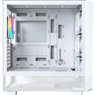 Montech x5 midi tower behuizing (wit | 2x usb-a | 1x usb-c | tempered glass)