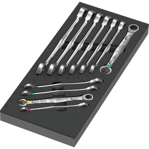 Wera zelfaanpassende steeksleutel 6000 joker set 1 gereedschapsset (zwart grijs, combinatie ratelsleutelset, in schuimrubberen inzet voor werkplaatswagen)