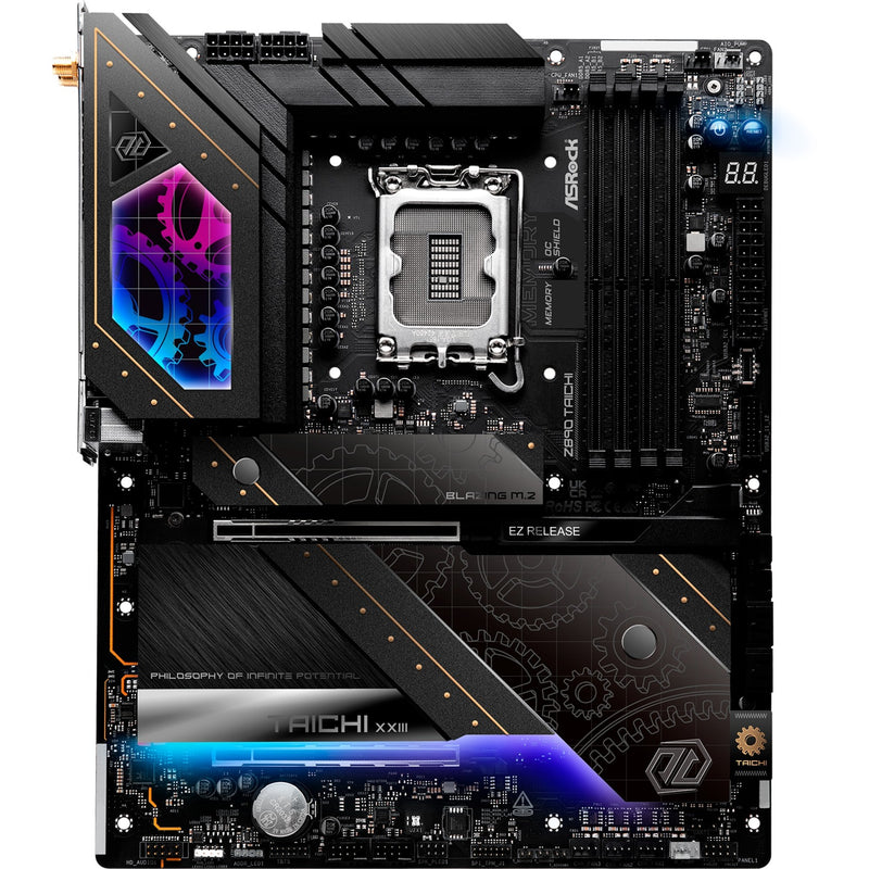 Load image into Gallery viewer, Asrock z890 taichi socket 1851 moederbord (zwart, raid, 5gb-lan, 2.5gb-lan, wi-fi 7, bt, sound, atx)
