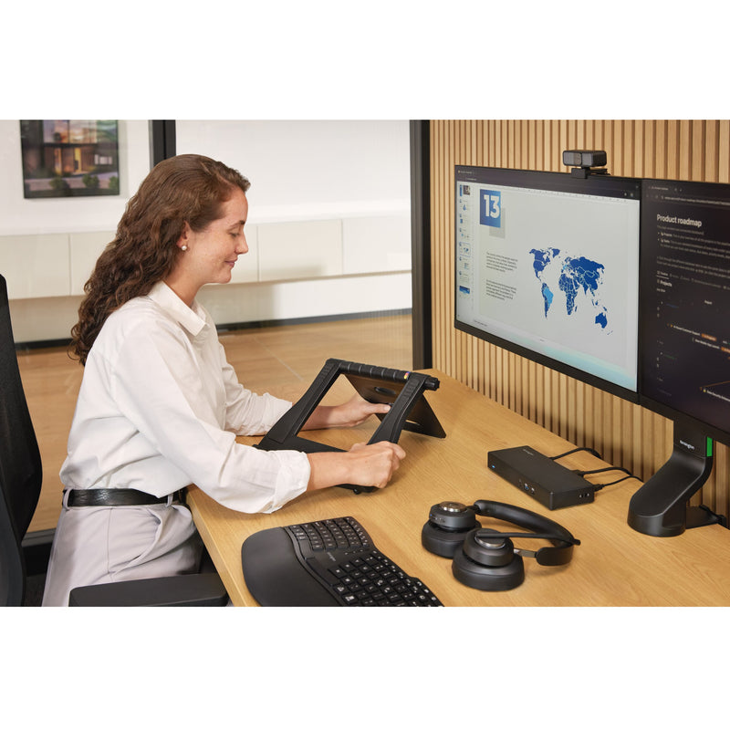 Load image into Gallery viewer, Kensington pro fit ergo kb675 eq tkl rechargeable keyboard (zwart, eu lay-out (qwerty), membraan, 80% (tkl), bluetooth, 2.4 ghz)
