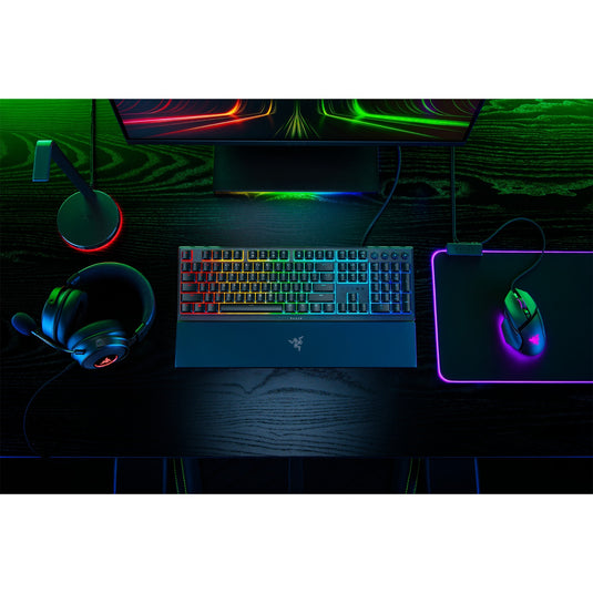 Razer ornata v3 low profile rgb mechanisch gaming toetsenbord (zwart, us lay-out (qwerty), hybrid-mecha-membrane, 100%, rgb leds, abs)