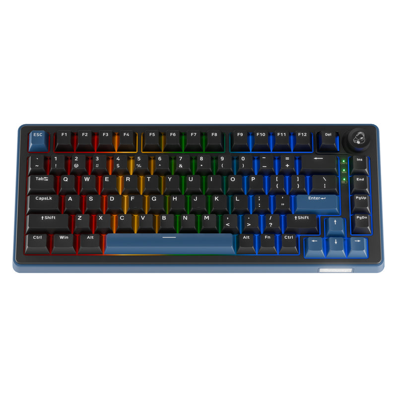 Load image into Gallery viewer, Ducky ok-m-75 rgb mechanisch toetsenbord (zwart, us lay-out (qwerty), ktt linear, 75%, rgb, hot-swap, pbt, 2.4 ghz | bluetooth | usb-c)
