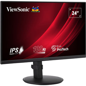 Viewsonic va2408-hdj ergonomische monitor 23.8 (zwart (mat), 1x hdmi, 1x display port, vga, 100 hz)