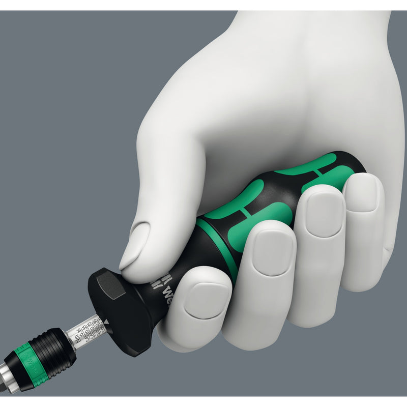 Load image into Gallery viewer, Wera serie 7400 kraftform instelbare momentschroevendraaier draaimomentsleutel (zwart groen, 1.2 tot 3.0 nm, met rapidaptor snelwisselhouder)
