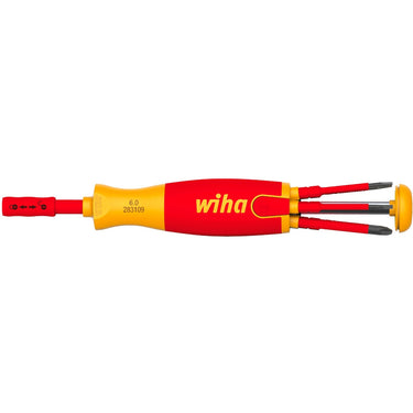 Wiha schroevendraaier met bitmagazijn liftup electric (rood geel)