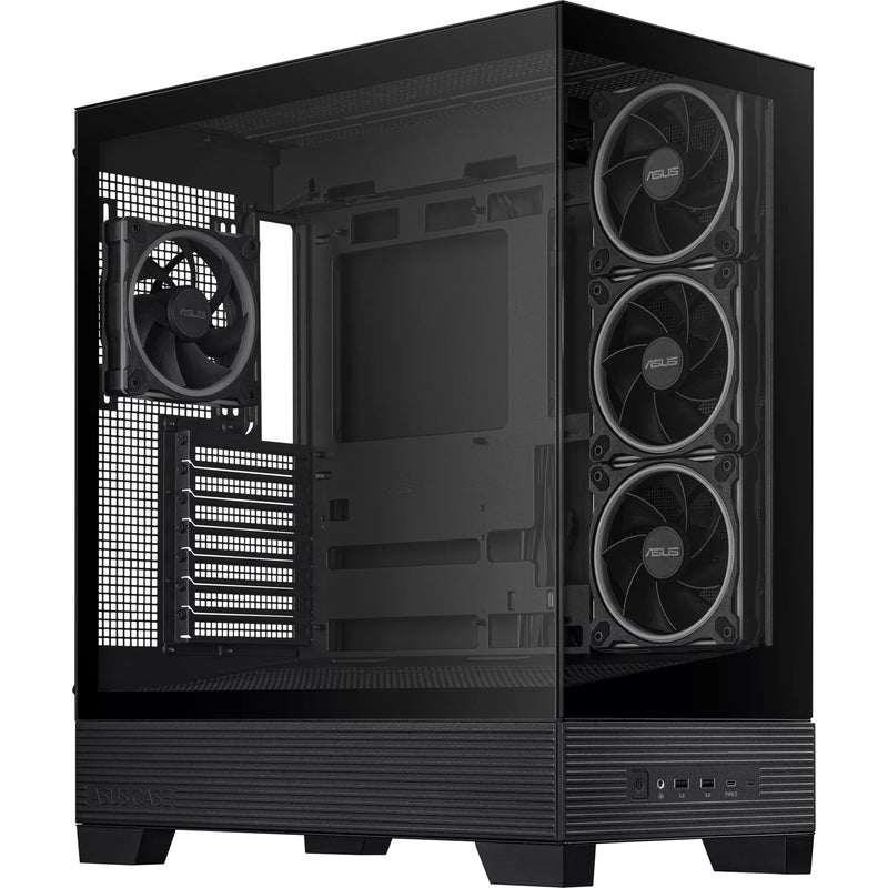 Load image into Gallery viewer, Asus a31 plus midi tower behuizing (zwart | 2x usb-a | 2x usb-c | tempered glass)

