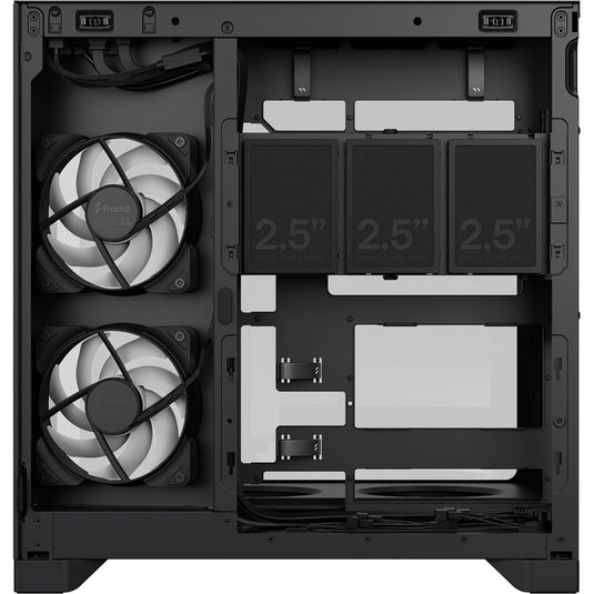 Fractal design pop 2 vision rgb midi tower behuizing (zwart | 1x usb-a | 1x usb-c | rgb | tempered glass)