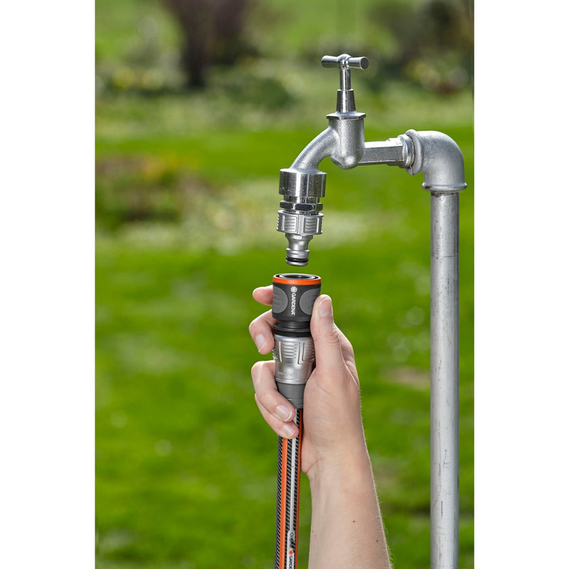 Load image into Gallery viewer, Gardena premium slangstuk 13 mm (1 2 ) - 15 mm (5 8 ) (grijs zilver, 18255-20)
