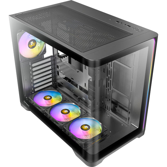Antec c5 curve argb midi tower behuizing (zwart | 2x usb-a | 1x usb-c | tempered glass)
