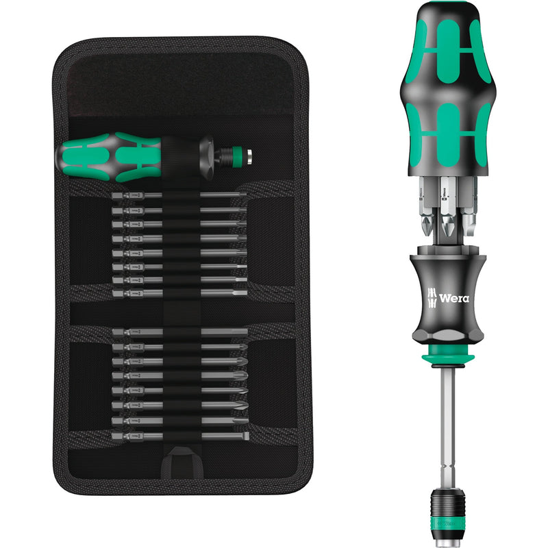 Load image into Gallery viewer, Wera kraftform kompakt 60 kk, 17-delig dopsleutel (zwart groen, bits met kogelkop)
